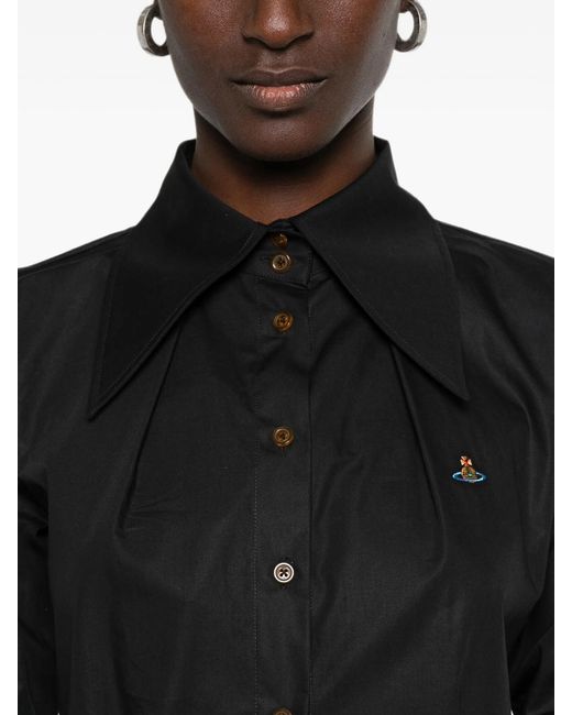 Vivienne Westwood Black Violin Orb-Embroidered Cotton Shirt