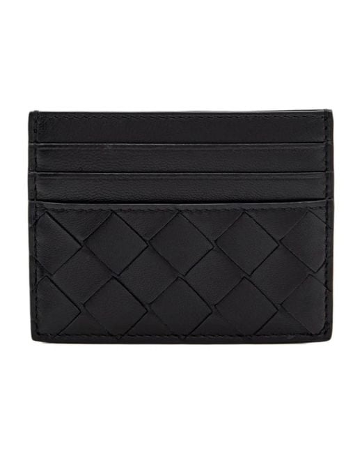 Bottega Veneta Black Leather Intrecciato Card Case