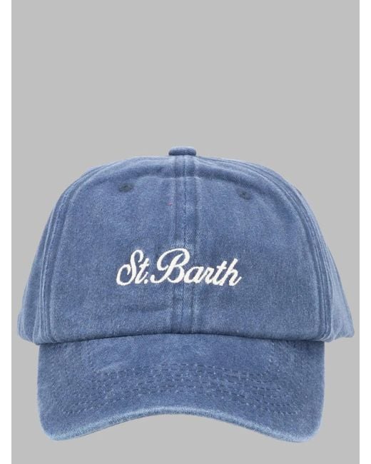 Mc2 Saint Barth Blue Cappello Da Baseball Con Logo for men