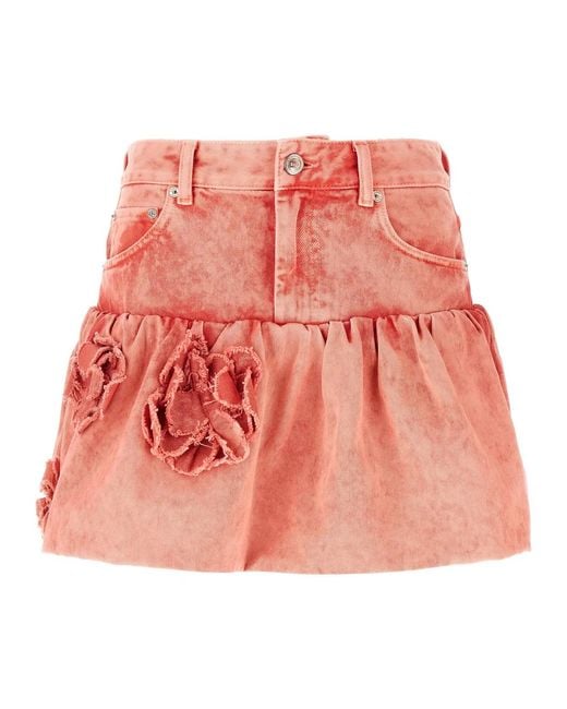 Ganni Pink Denim Jeans Skirt