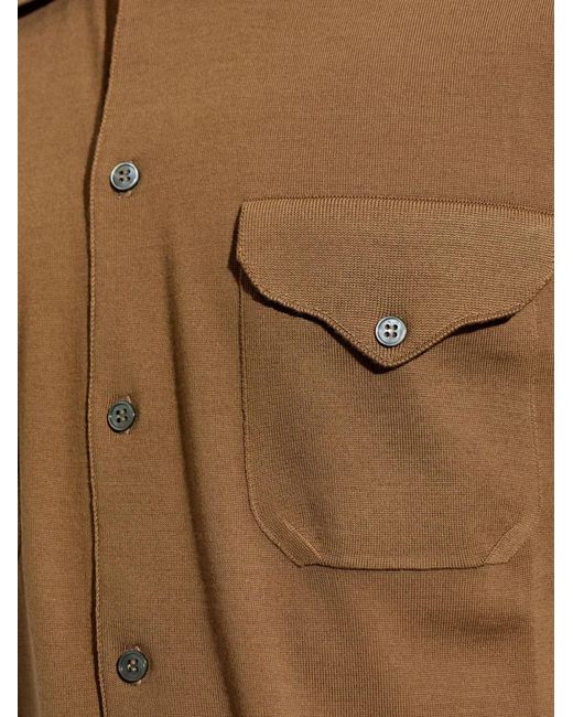 Versace Brown Cotton Knit Sweater for men