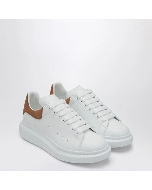 McQueen White Suede Panel Chunky Sole Sneakers for men