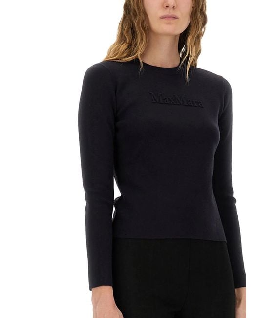 Max Mara Black Jersey With Logo