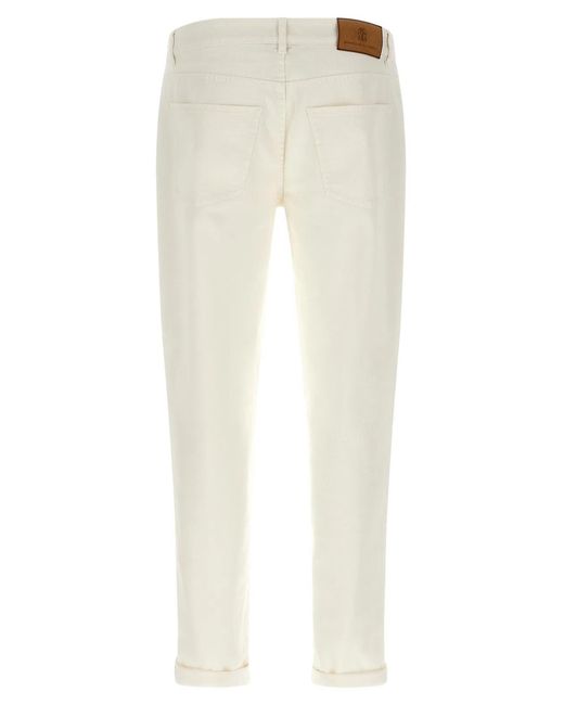 Brunello Cucinelli White Traditional Fit Jeans for men