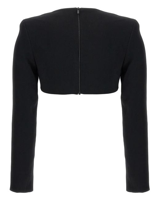 David Koma Black Top '3D Crystsal Chain And Square Neck'
