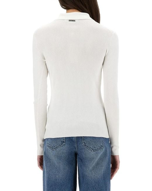 MICHAEL Michael Kors White Michael By Michael Kors Ribbed Cardigan
