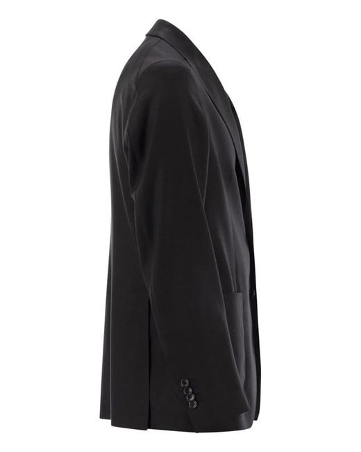 Tagliatore Black Two-Button Wool Jacket for men