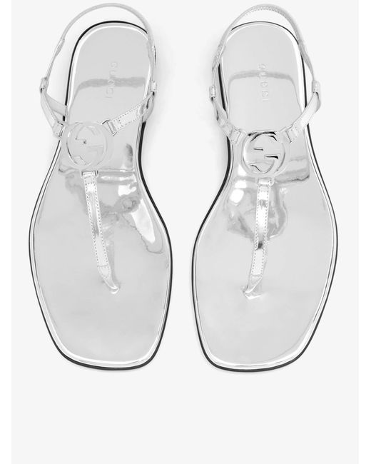 Gucci White Gg Ease Thong
