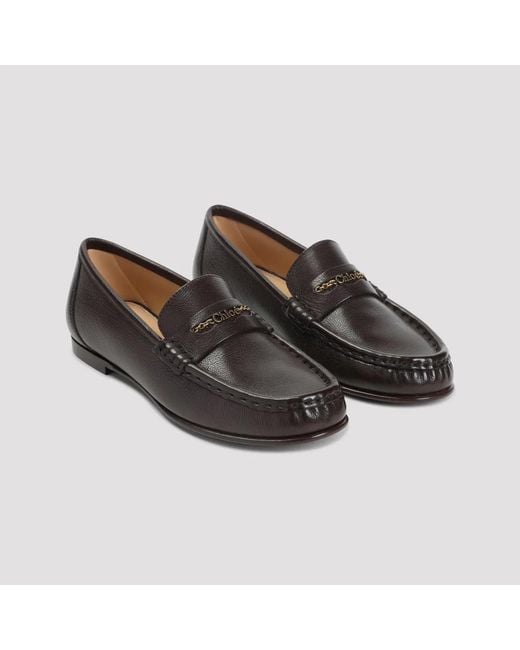 Chloé Black Leather Loafer