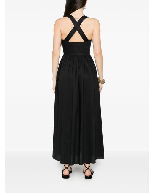 Matteau Black Sleeveless Cotton Midi Dress