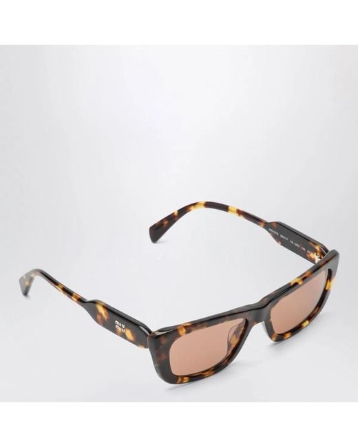 Miu Miu Brown Eyewear Collection Honey Havana Sunglasses
