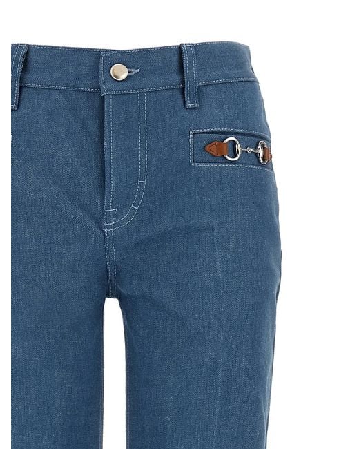 Gucci Blue Straight Mid Rise Jeans