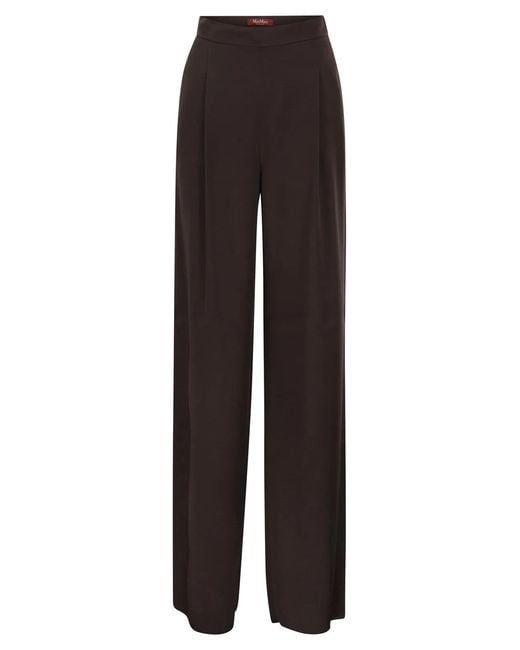 Max Mara Brown Maxmara Studio Msealpaca – Fluid Palazzo Trousers