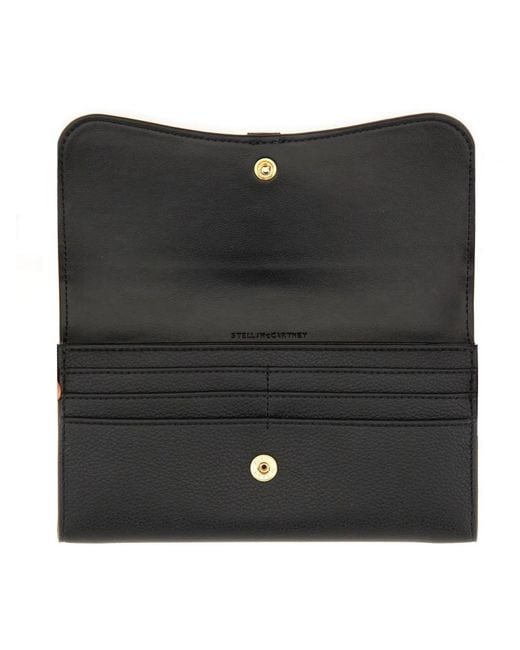Stella McCartney Black Portafoglio Ryder Con Patta