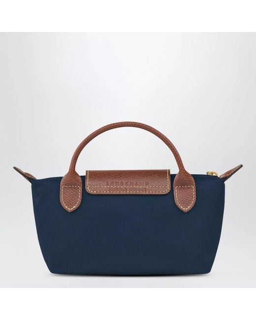 Longchamp Blue Le Pliage Original Pebble Clutch Bag Marine