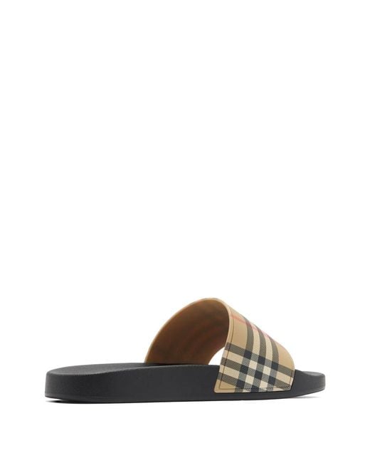 Burberry White Check Slides for men
