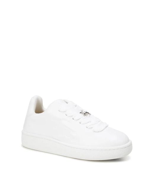 Burberry White Bubble Logo Low Top Sneakers