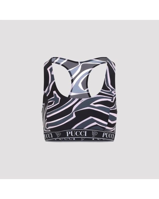 Emilio Pucci Blue Labyrinth Print Top