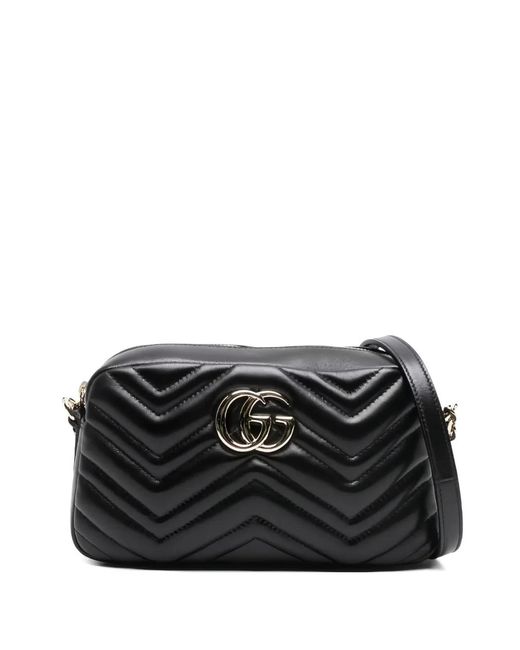Gucci Black Gg Marmont Small Camera Bag