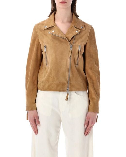 S.W.O.R.D Natural Classic Biker Suede Leather Jacket