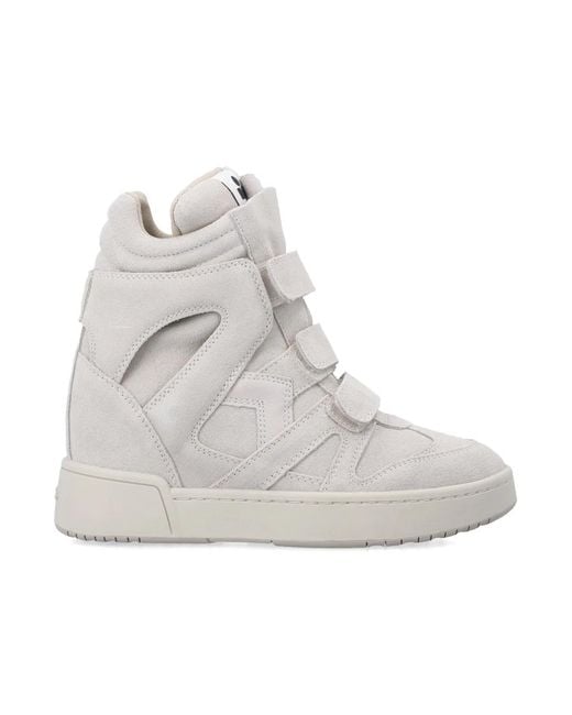 Isabel Marant White Im3 High-Top Wedge Sneakers