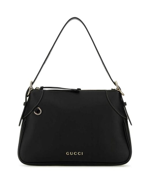 Gucci Black Handbag Gg Emblem Arab.Calf