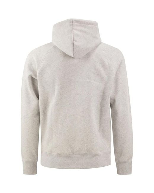 Carhartt Gray Hoodie With Embroidered Logo