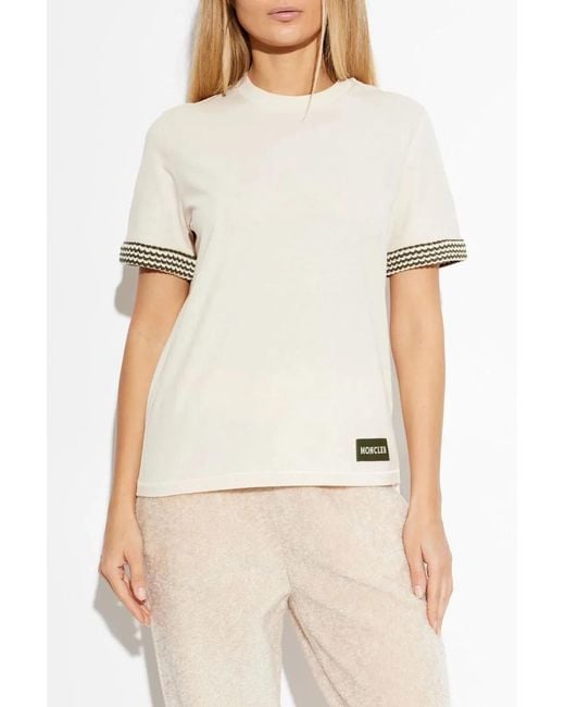 Moncler White Cotton Ss T-Shirt