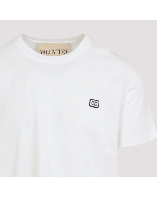 Valentino Garavani White T-Shirt With Vlogo Patch for men