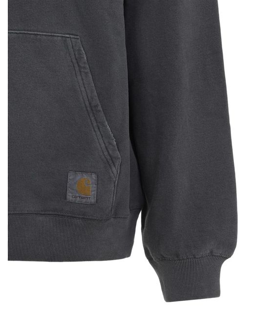 Carhartt Gray Logo Cotton Hoodie for men