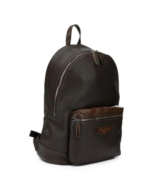 Santoni Black "New" Backpack for men