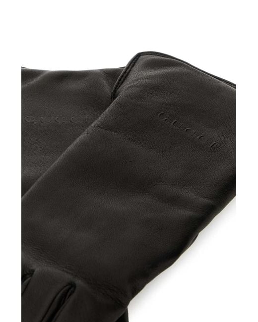 Gucci Black Leather Gloves