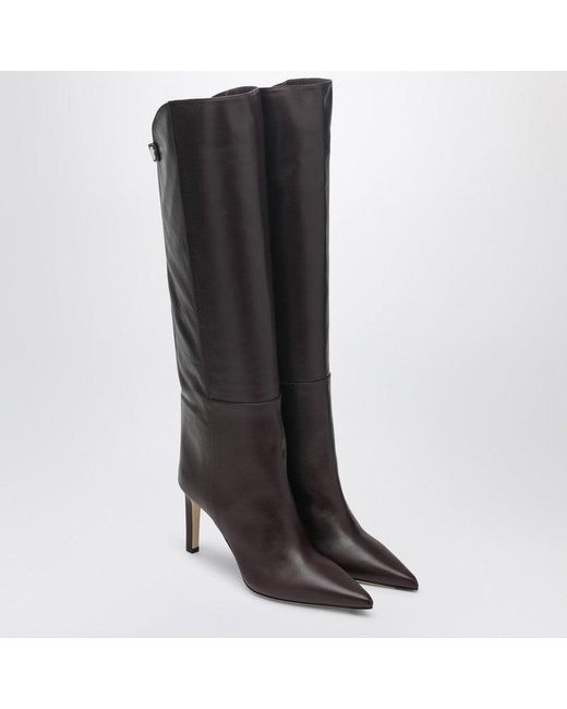 Jimmy Choo Black Alizze Knee Boot 85 Color Merlot
