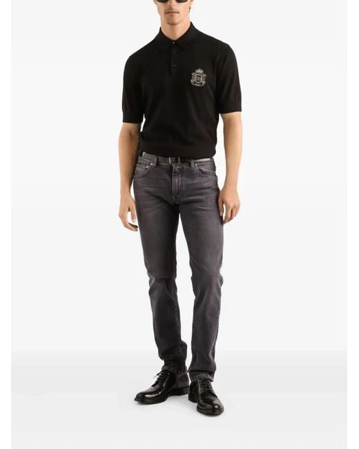 Dolce & Gabbana Black Dolce & Gabbana Polo Shirt for men