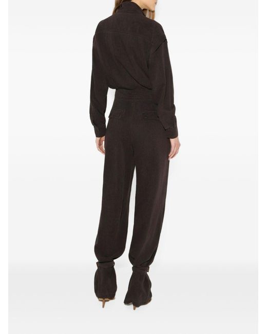 Elisabetta Franchi Black Lyocell Draped Dress