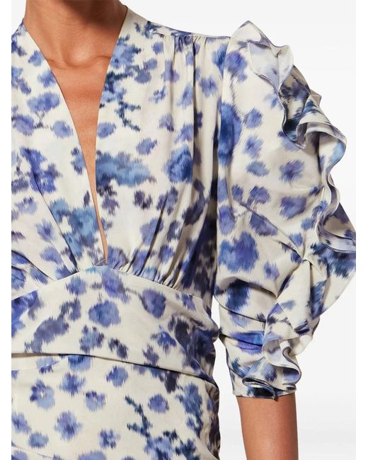 Isabel Marant Blue Doris Dress Flower Print
