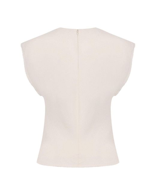 AMI White Viscose Blend Top