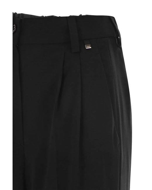 Herno Black Soft Wool Cargo Pants