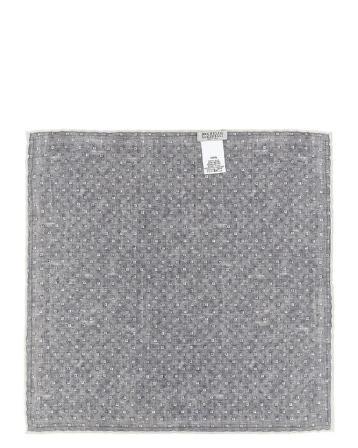 Brunello Cucinelli Gray Double Face Silk Pocket Clutch Bag for men