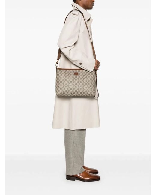 Gucci Gray Canvas Shoulder Bag for men