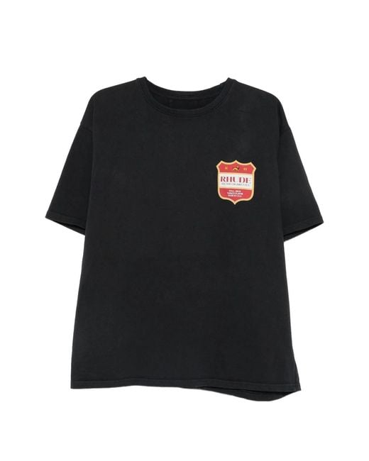 Rhude Black Filtaro Crest Tee for men