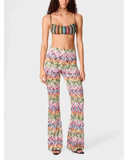 Missoni White Multicolour Viscose Polyamide Pants