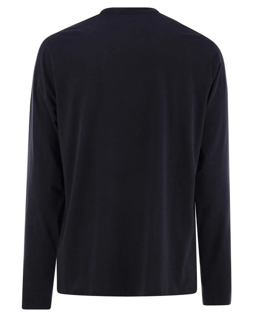 Majestic Blue Long-Sleeved Crew-Neck T-Shirt for men
