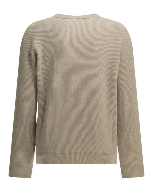 Brunello Cucinelli Natural Cashmere Crew-Neck Sweater