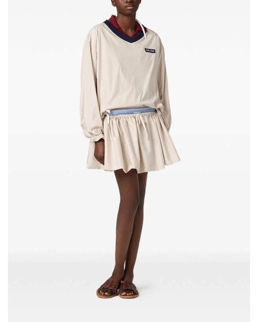 Miu Miu Natural Technical Pongé Sweatshirt
