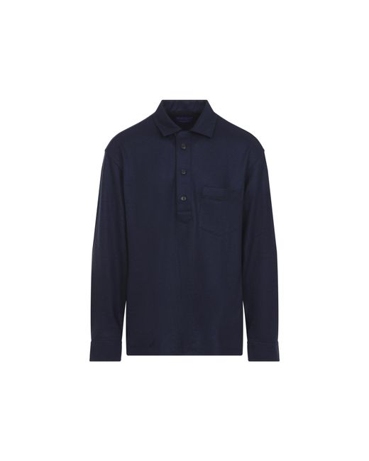 Ralph Lauren Blue Cashmere Sport Shirt for men