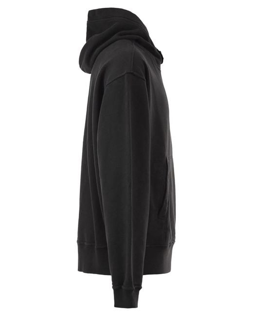 Stone Island Black Oversized Hoodie With Raglan Sleeves for men