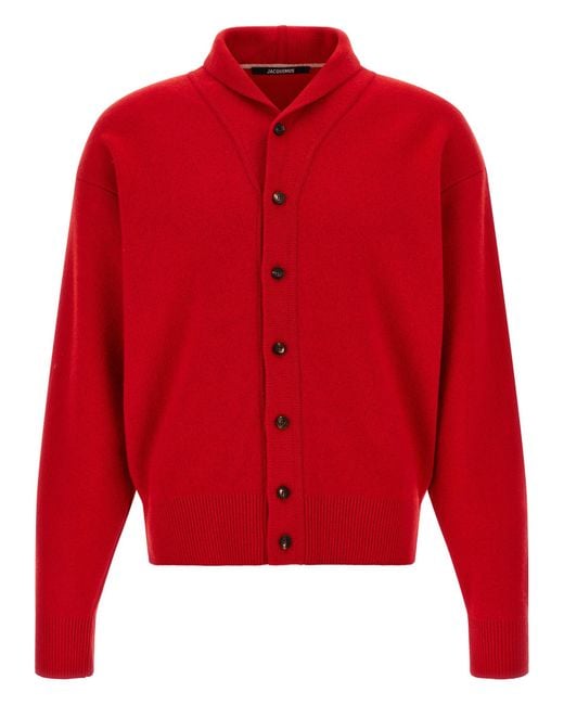 Jacquemus Red 'Le Cardigan Pelota' Cardigan for men
