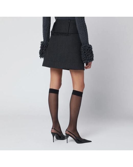 Patou Black Mini Skirt With Belt