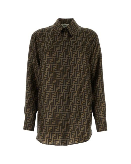 Fendi Green Ff Silk Shirt